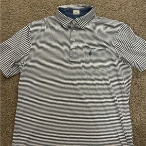 Johnnie-O Blue Stripe Polo | Hangin Out | Size Medium